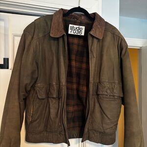Men’s Khaki Leather Jacket